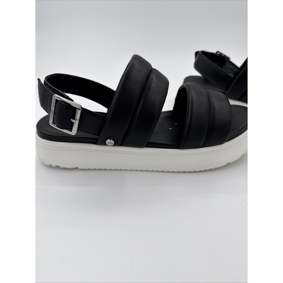 UGG Zayne Slingback Platform Sandal Black Leather Size 9.5 - Picture 2 of 8